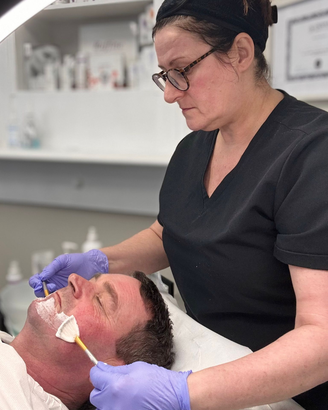 Facial treatment being performed at AC Nurse Aesthetics in Morley, Leeds